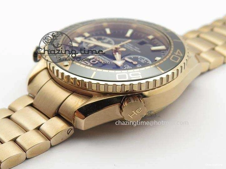 0601 Premium Seamaster Professional Chrono RG Black Ceramic Black Dial On RG Bracelet A 8212